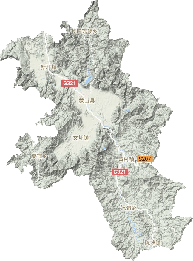 蒙山县地形图