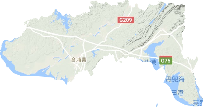 合浦县地形图