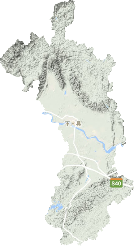 平南县地形图