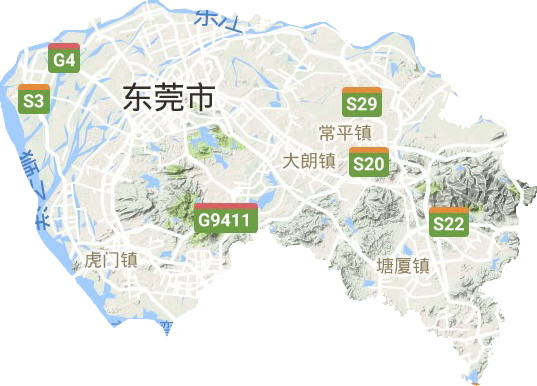 东莞市地形图