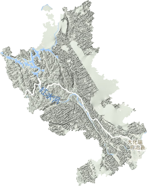 大化瑶族自治县地形图