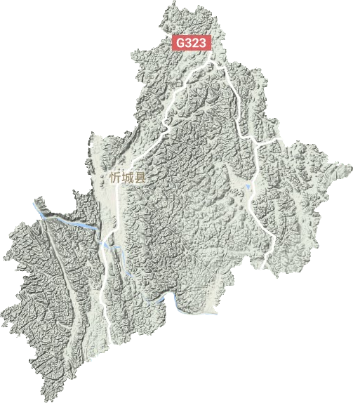 忻城县地形图