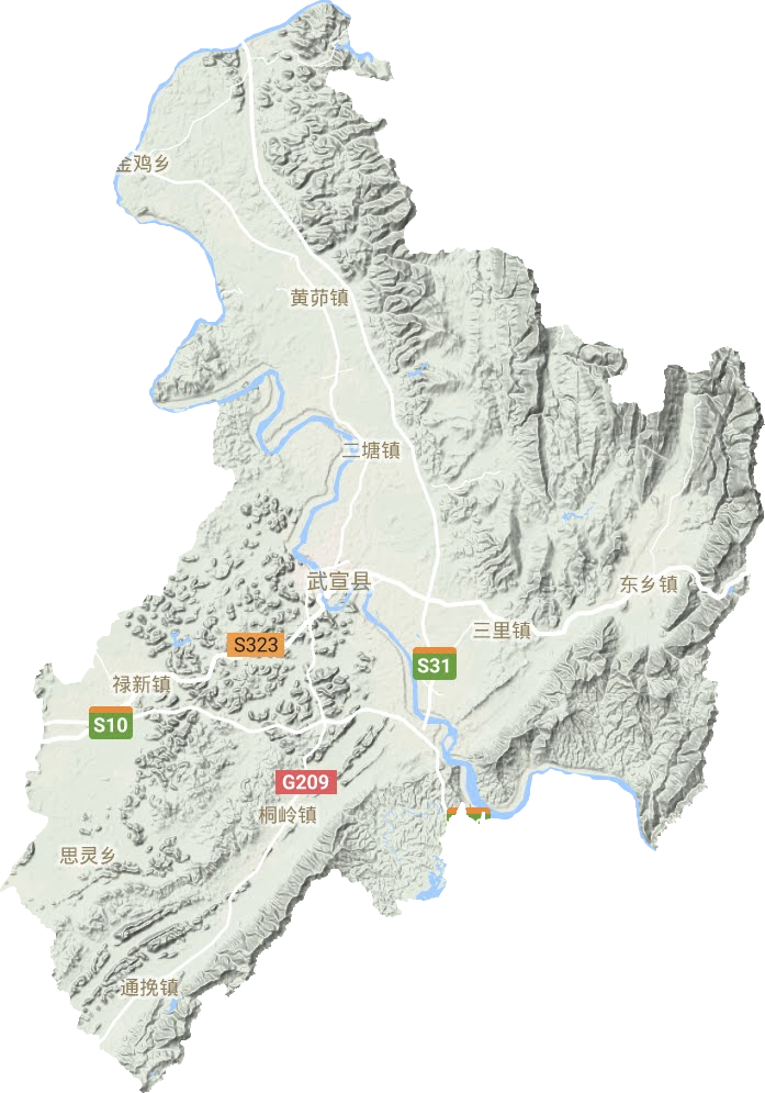 武宣县地形图
