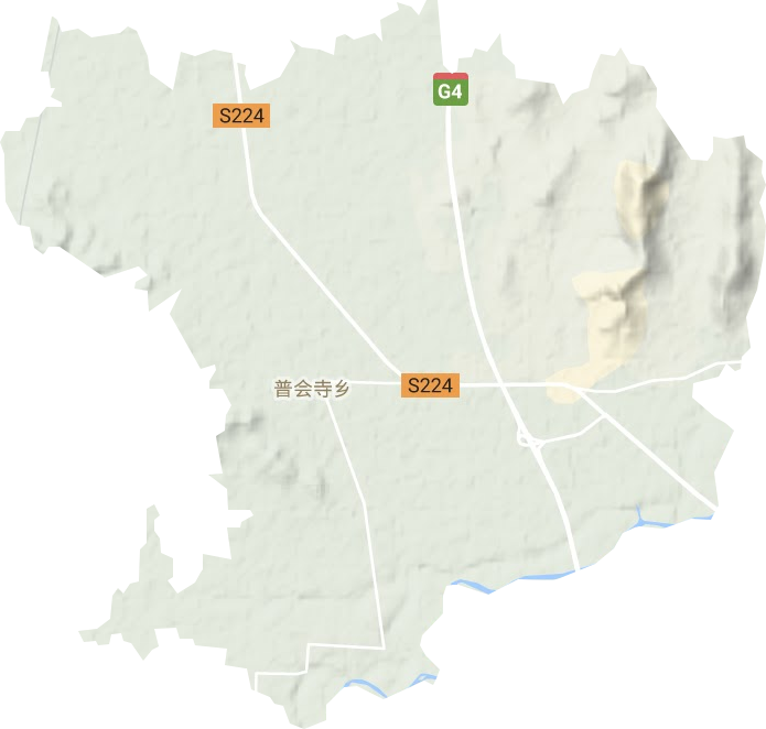 普会寺乡地形图