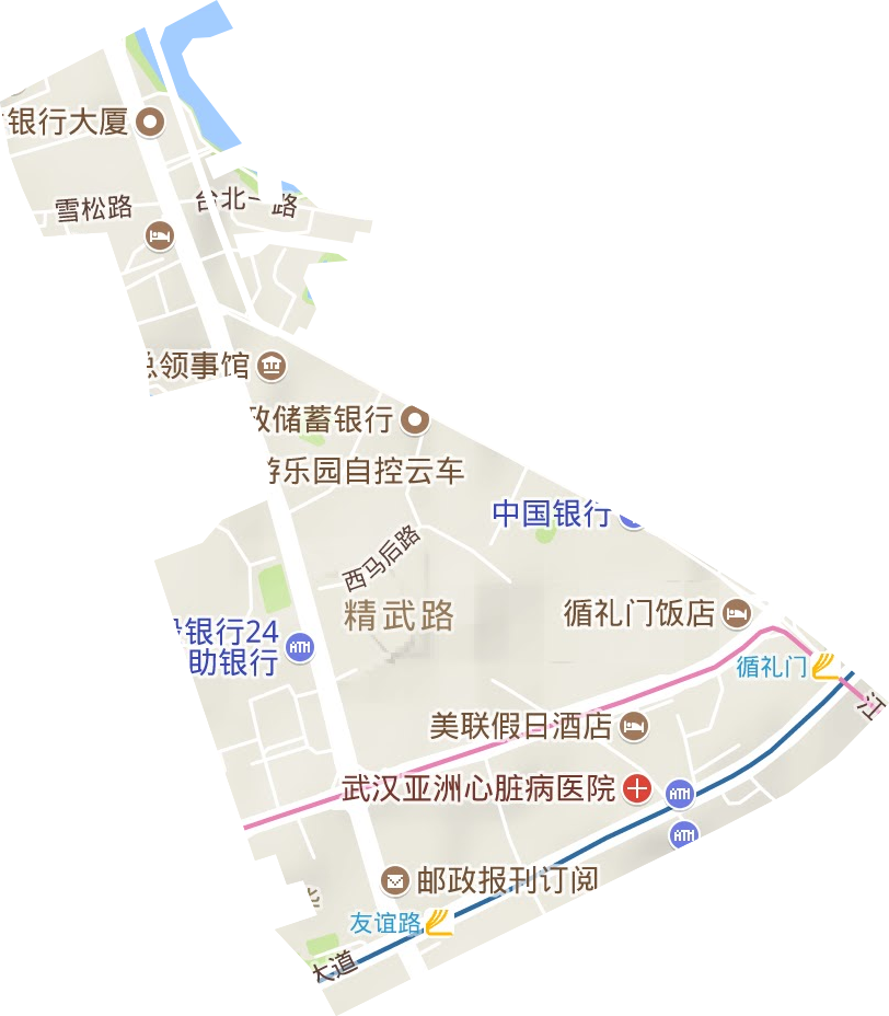 新华街办事处地形图