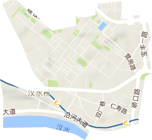 汉水桥街道地形图