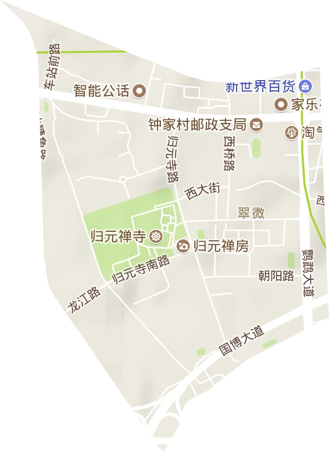 翠微街办事处地形图