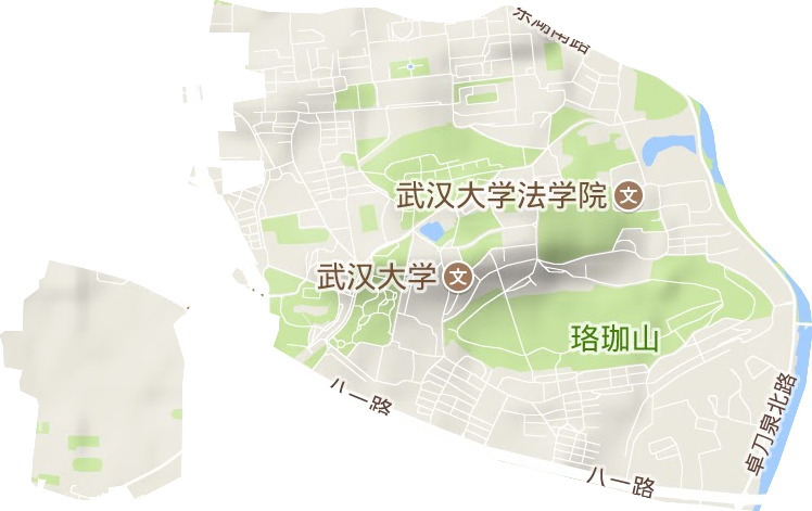 珞珈山街办事处地形图
