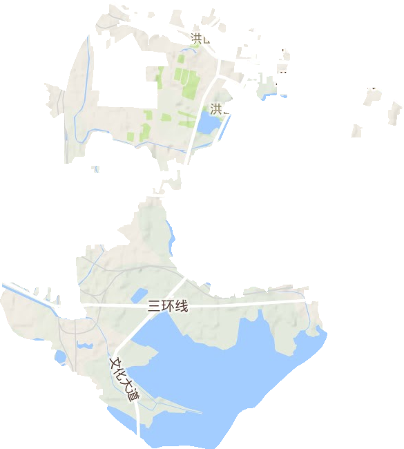 洪山街道地形图