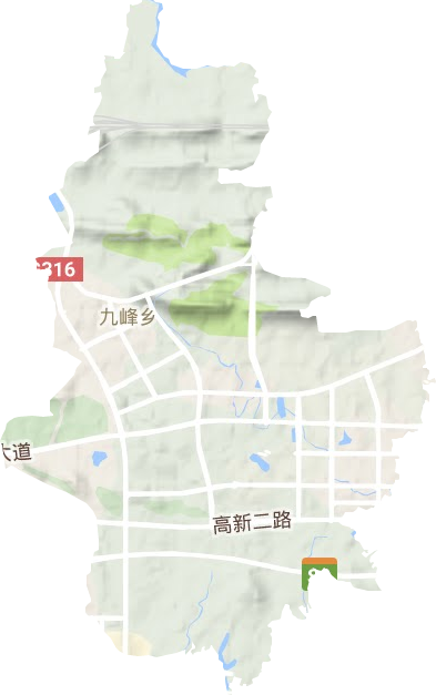 九峰街道地形图