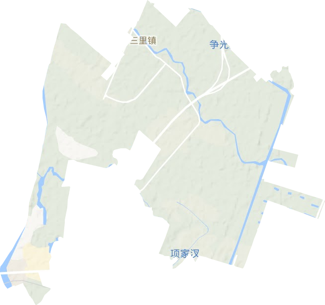 三里桥街道地形图