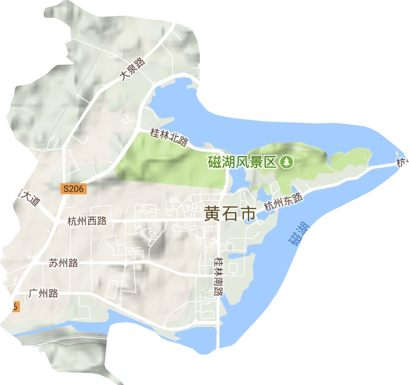 团城山街道地形图