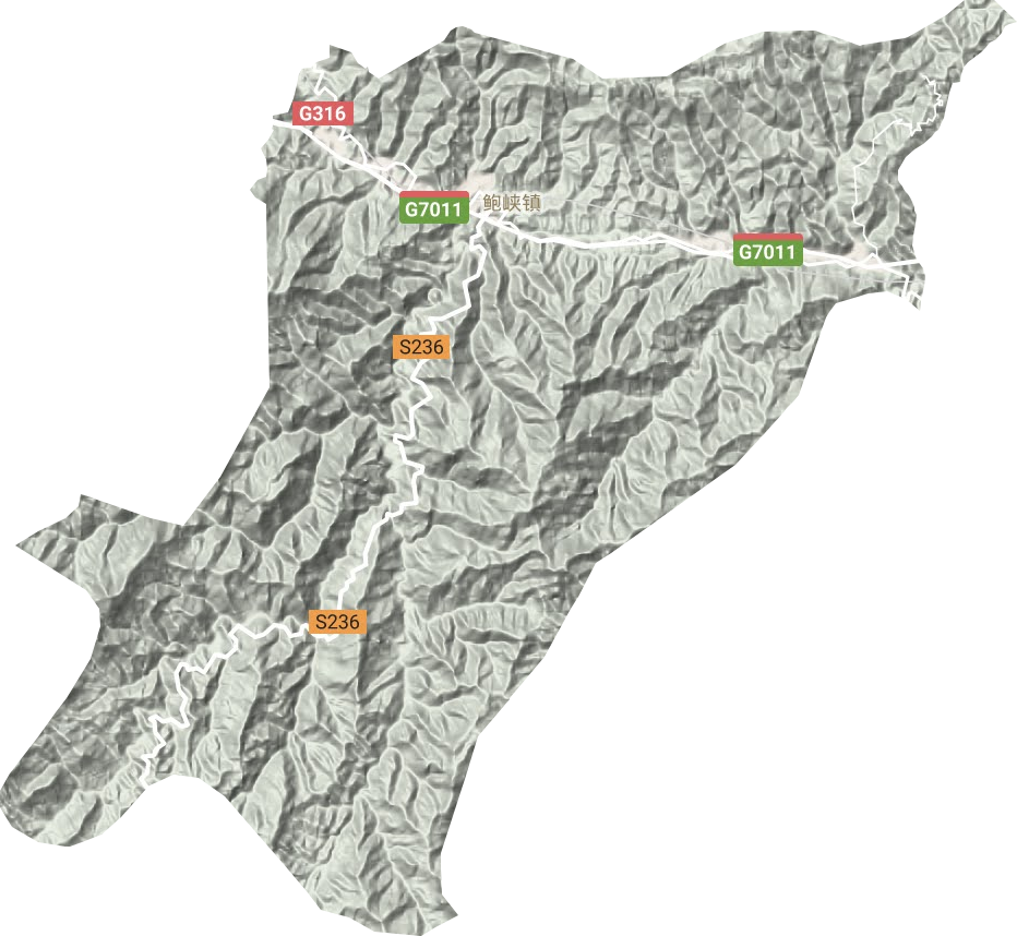鲍峡镇地形图