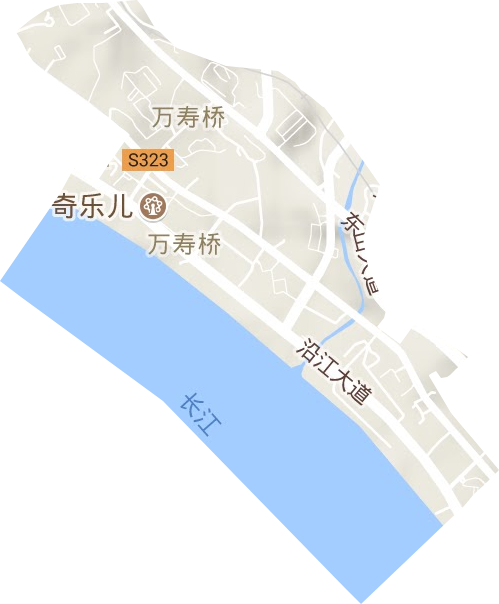 万寿桥街道地形图
