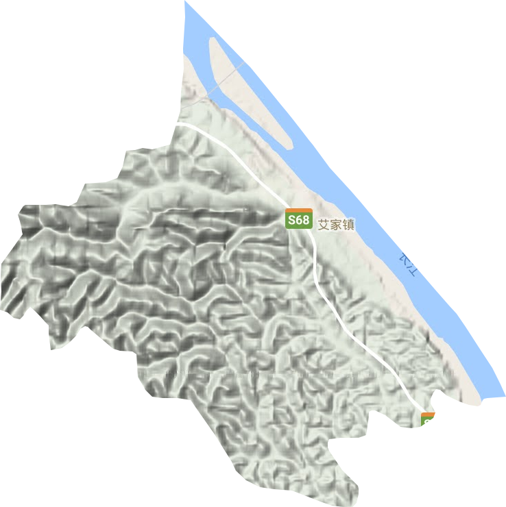 艾家镇地形图