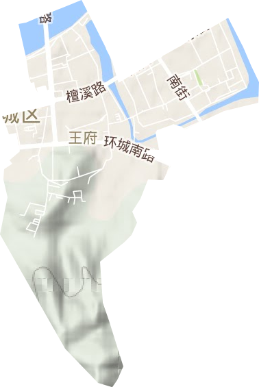 王府街道地形图