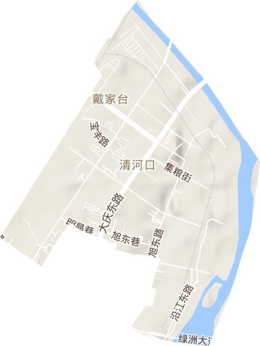 清河口街道地形图
