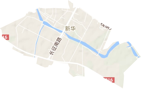 孝南区新华街办事处地形图