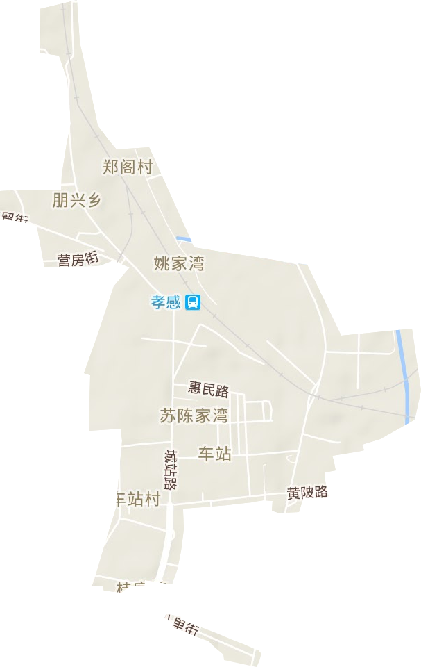 孝南区车站街道地形图