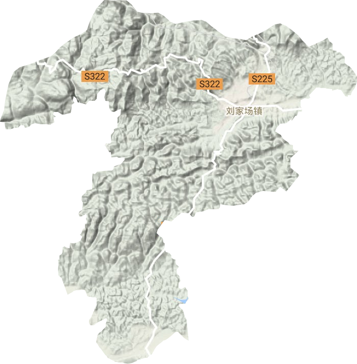 刘家场镇地形图