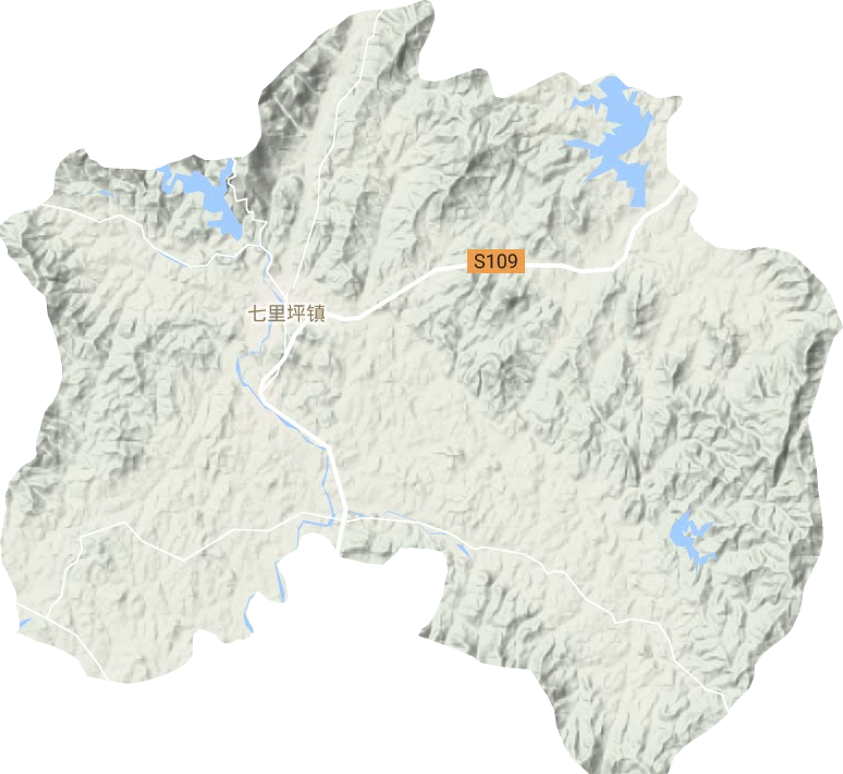 七里坪镇地形图
