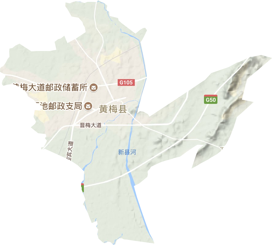 黄梅镇地形图