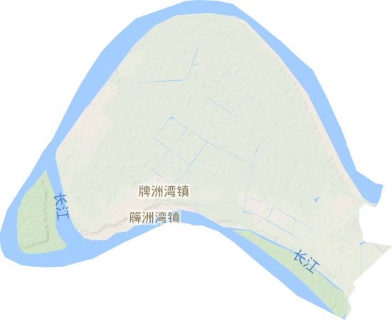 牌洲湾镇地形图