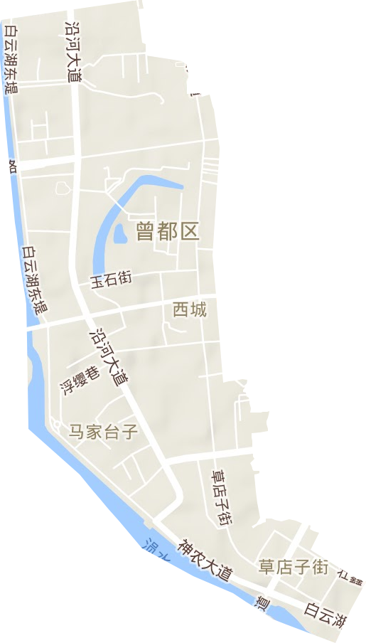 西城街道（办事处）地形图