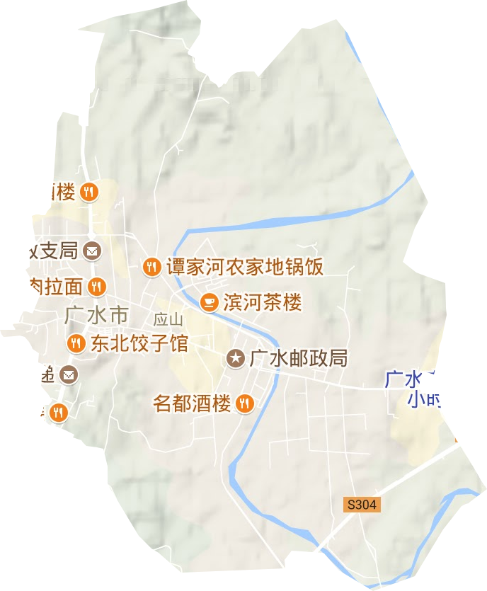 应山街道地形图