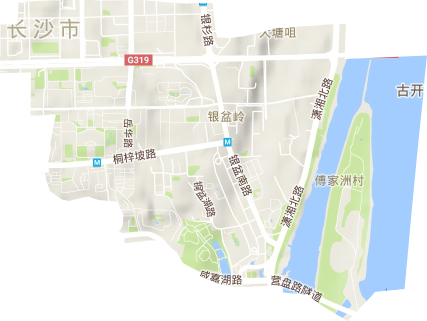 银盆岭街道地形图
