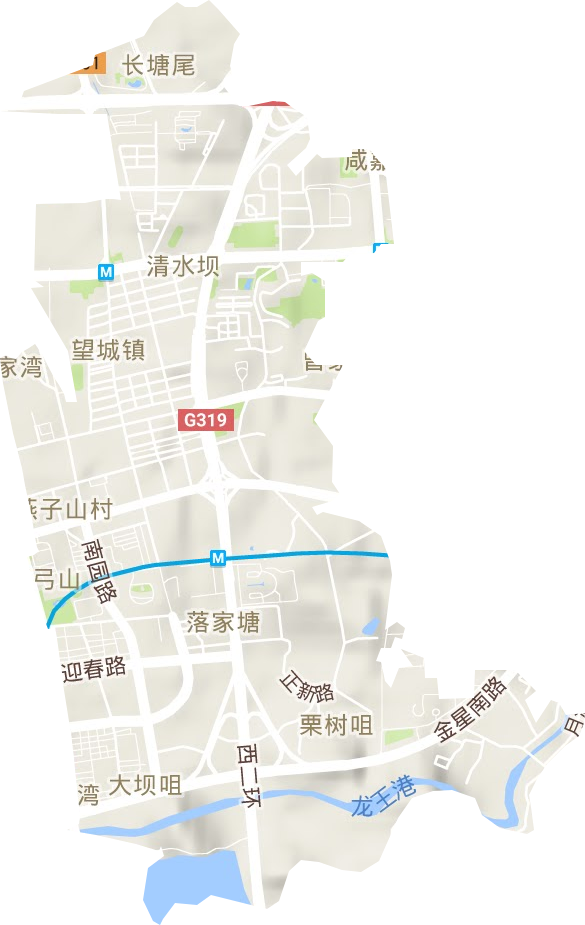 望城坡街道地形图