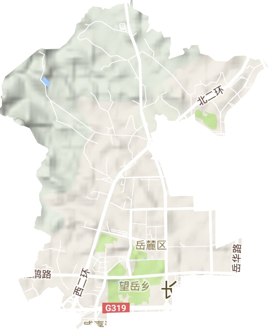 望岳街道地形图