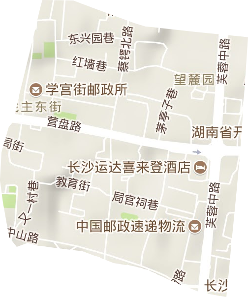 望麓园街道地形图