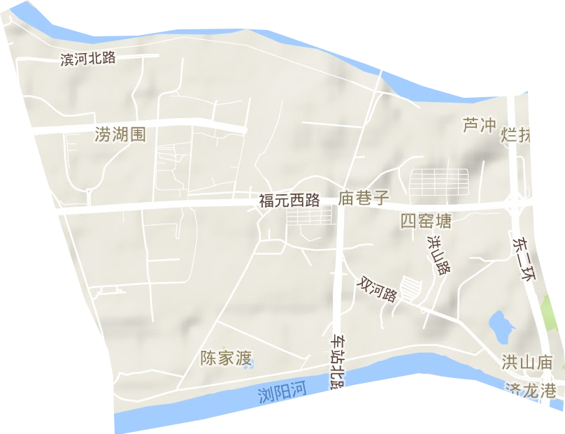 浏阳河街道地形图