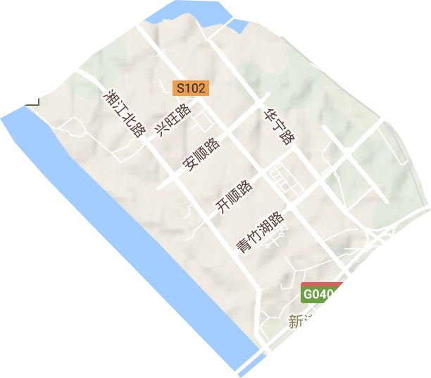 新港街道地形图