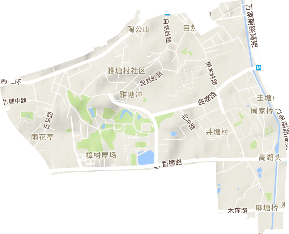 雨花亭街道地形图