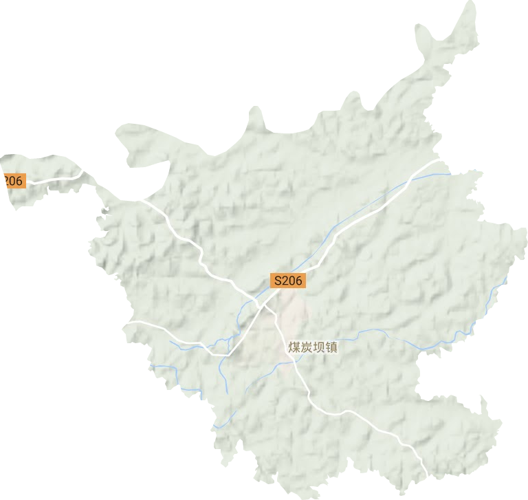煤炭坝镇地形图