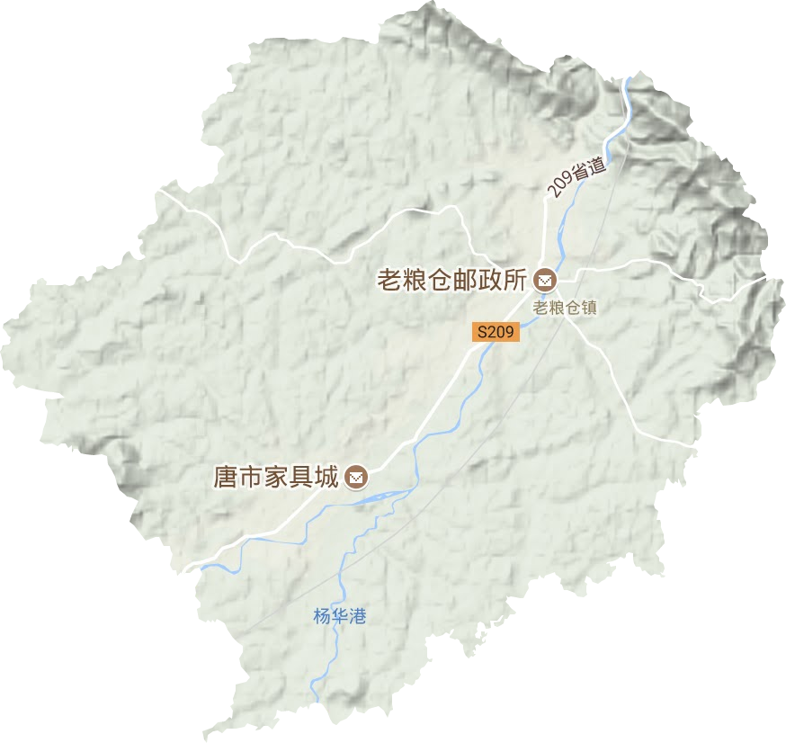 老粮仓镇地形图
