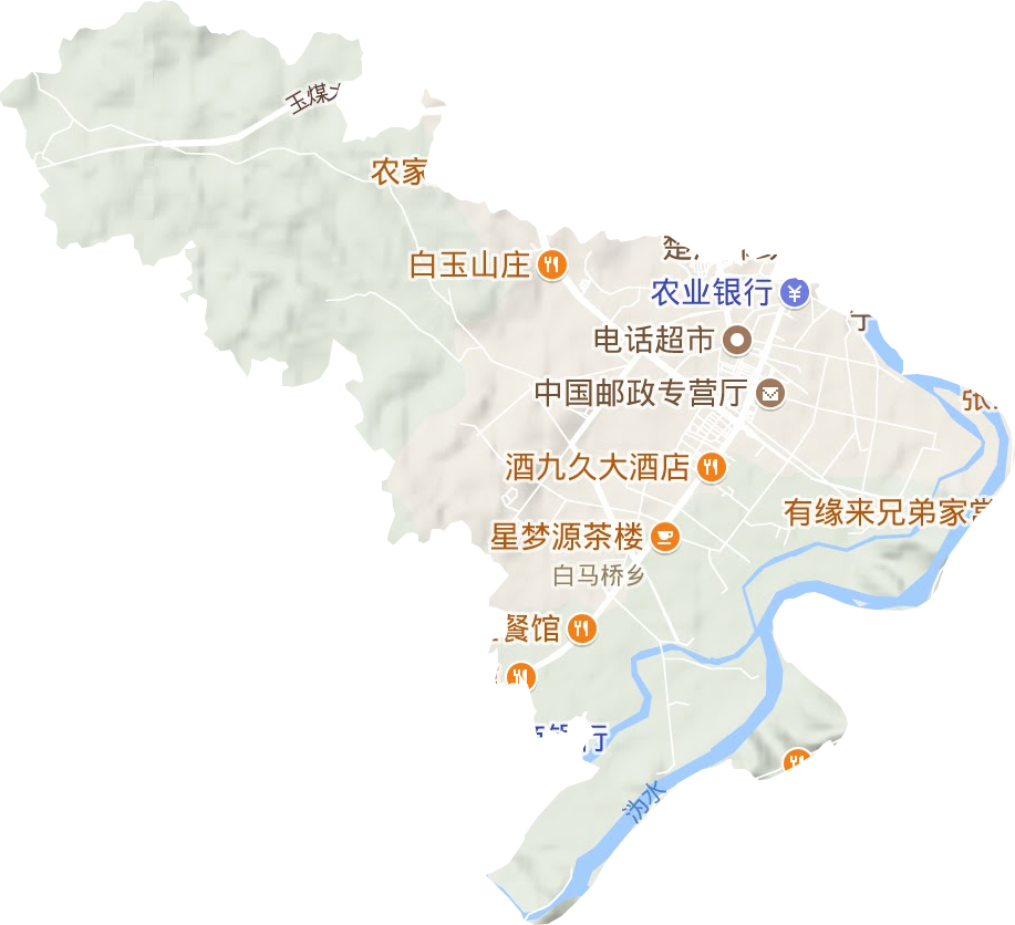 白马桥乡地形图