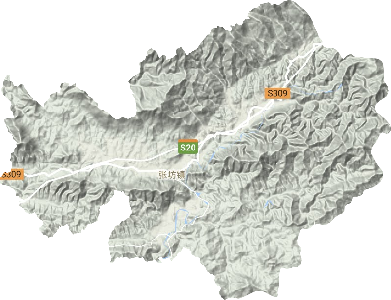 张坊镇地形图