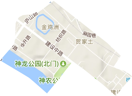 贺家土街道地形图