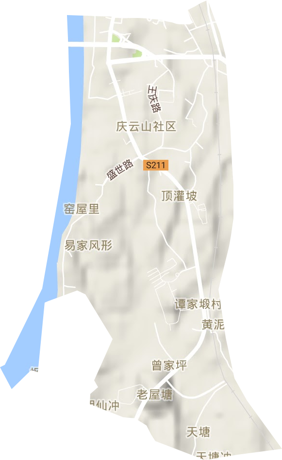 庆云街道地形图