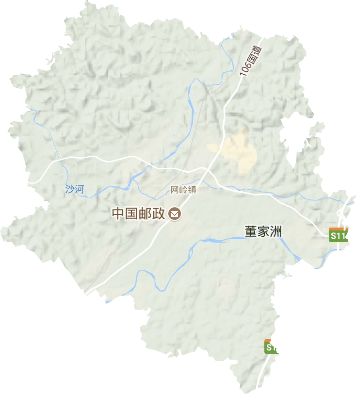 网岭镇地形图