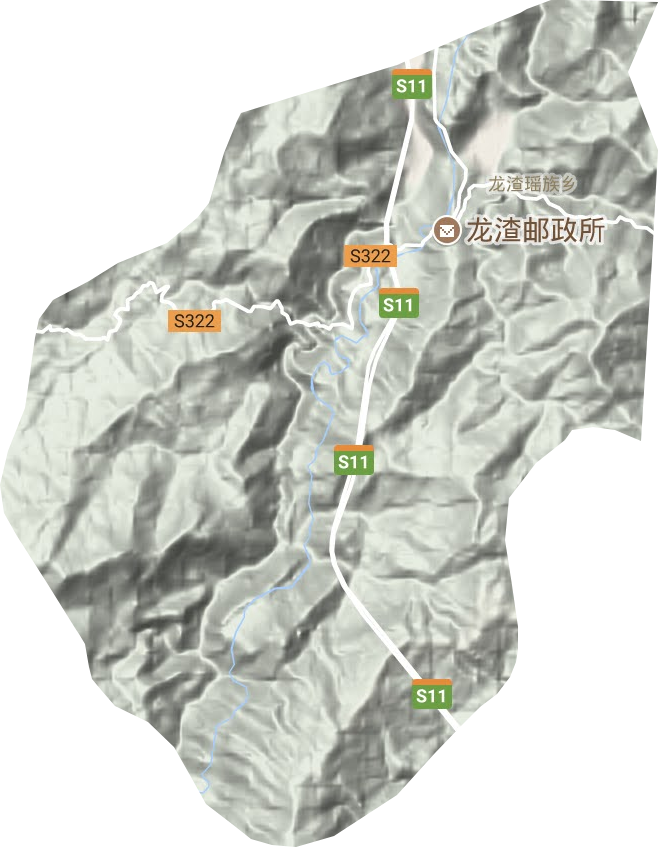 龙渣瑶族乡地形图
