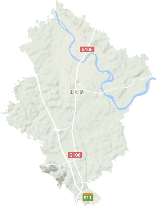 泗汾镇地形图