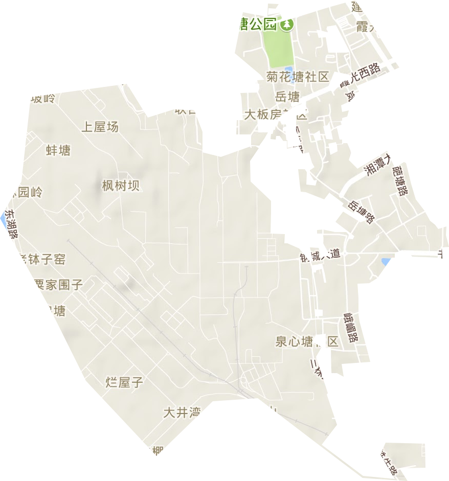 岳塘街道地形图