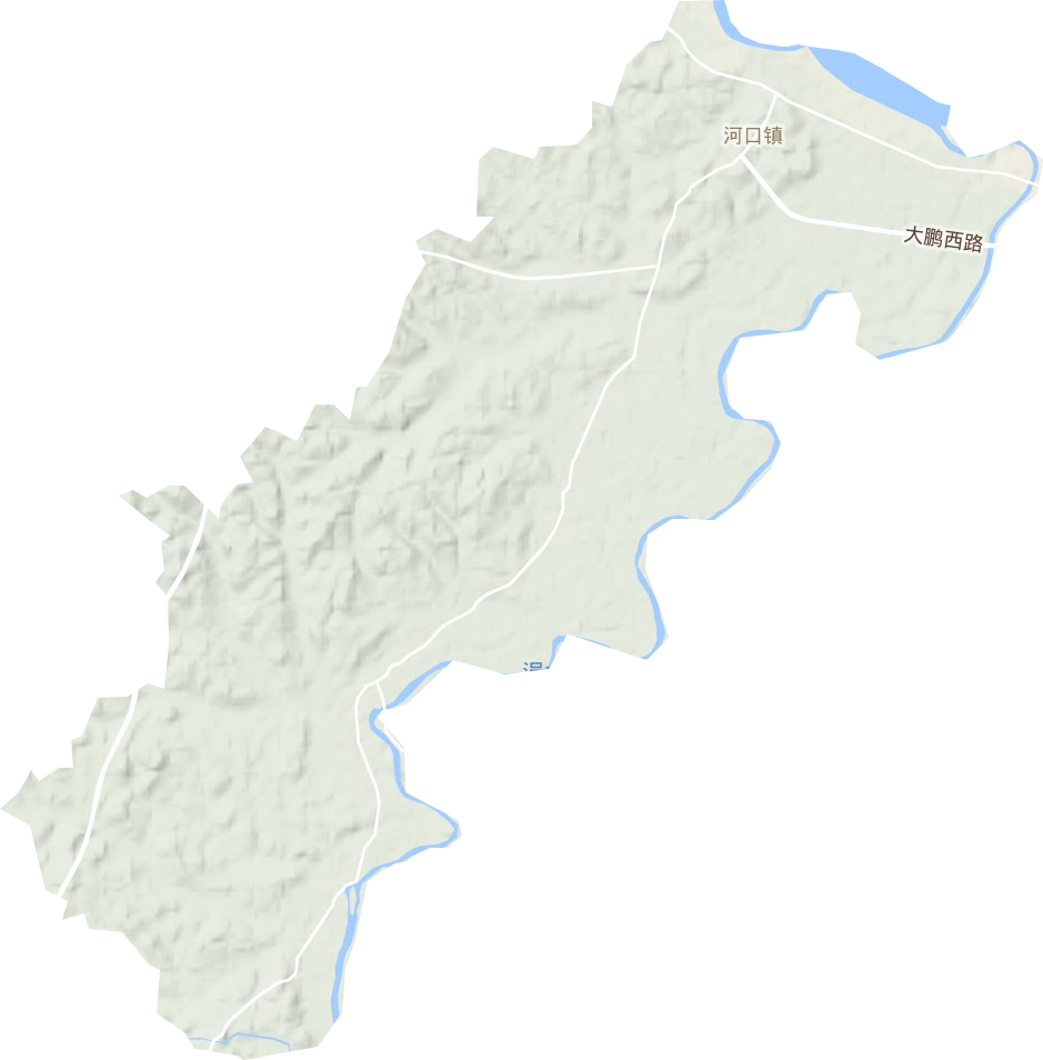 河口镇地形图