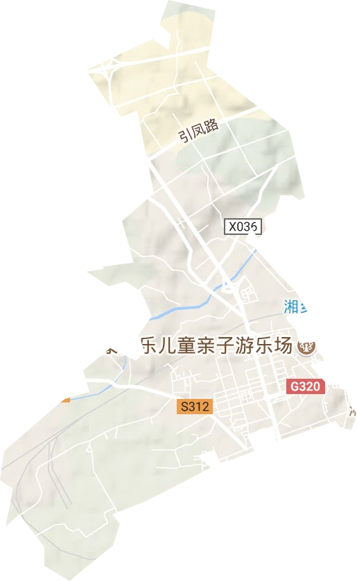 新湘路街道地形图