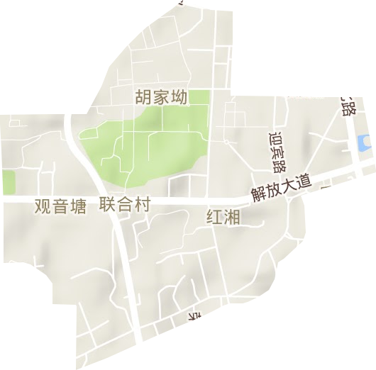 红湘街道地形图