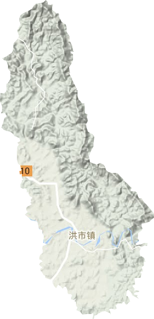 洪市镇地形图